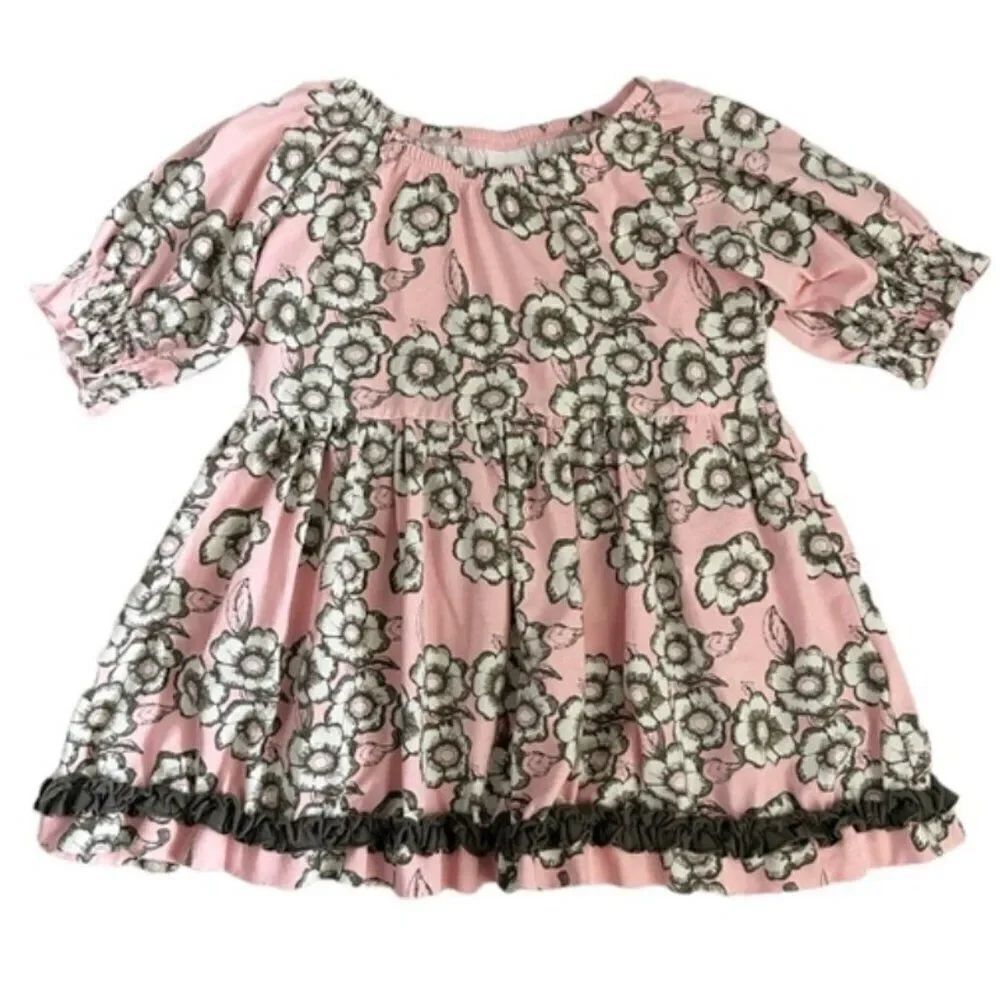 Matilda Jane Serendipity Polly Pleasant Top Pink and Gray size 6 floral